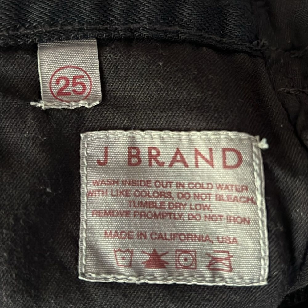 J Brand Black Flare Asymmetrical Seam Cotton Jeans Pants Size 25 - Picture 11 of 11